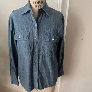 Rare‎ Vintage KORS BY COMPAGNA For Neiman Marcus  Cotton Denim Shirt Size Petite